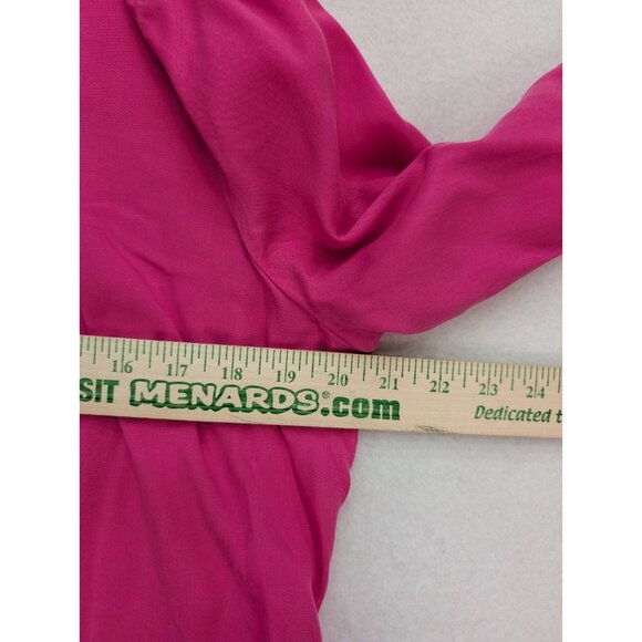 Crown & Ivy Women's Top Size L Pink 3/4 Sleeve Tunic Half Button-Up - Picture 7 of 13